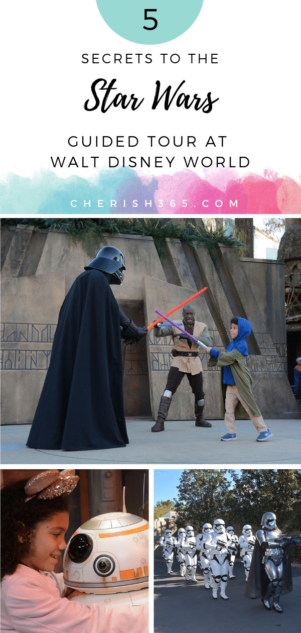 Little biracial boy battles Darth Vader on the Star Wars Guided Tour at Disney's Hollywood Studios